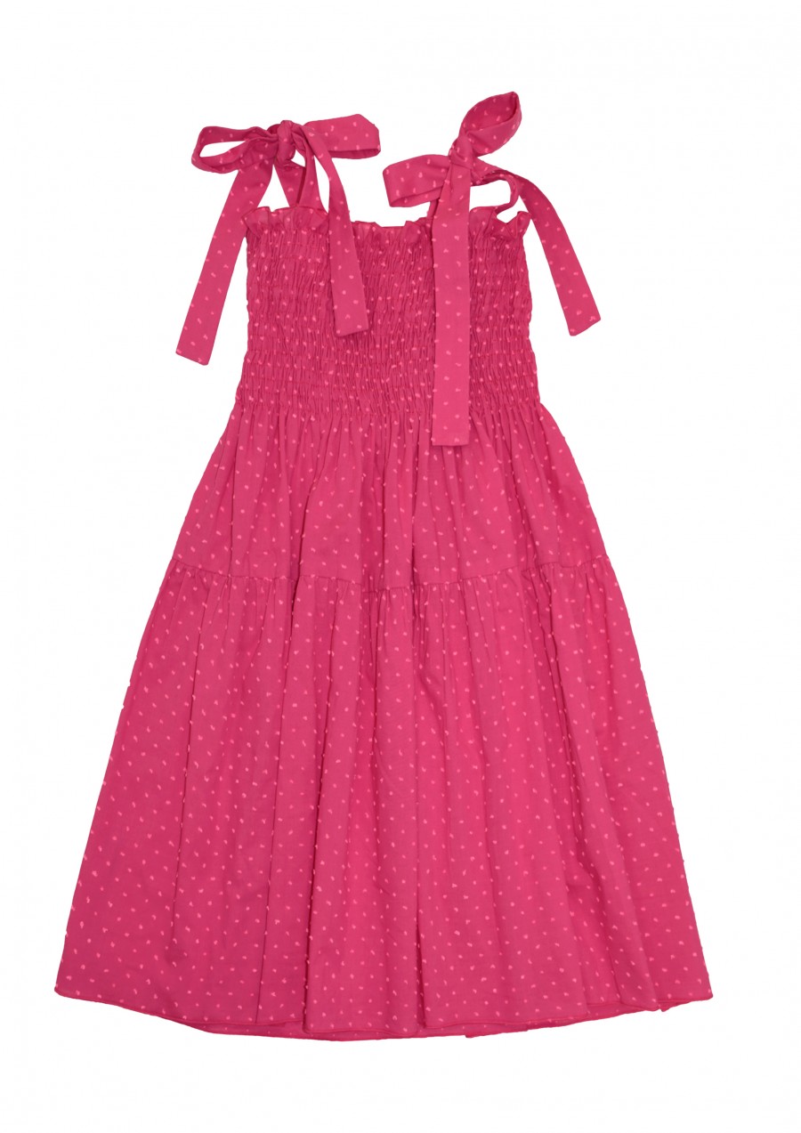 Dress pink plumetis for female SS24504