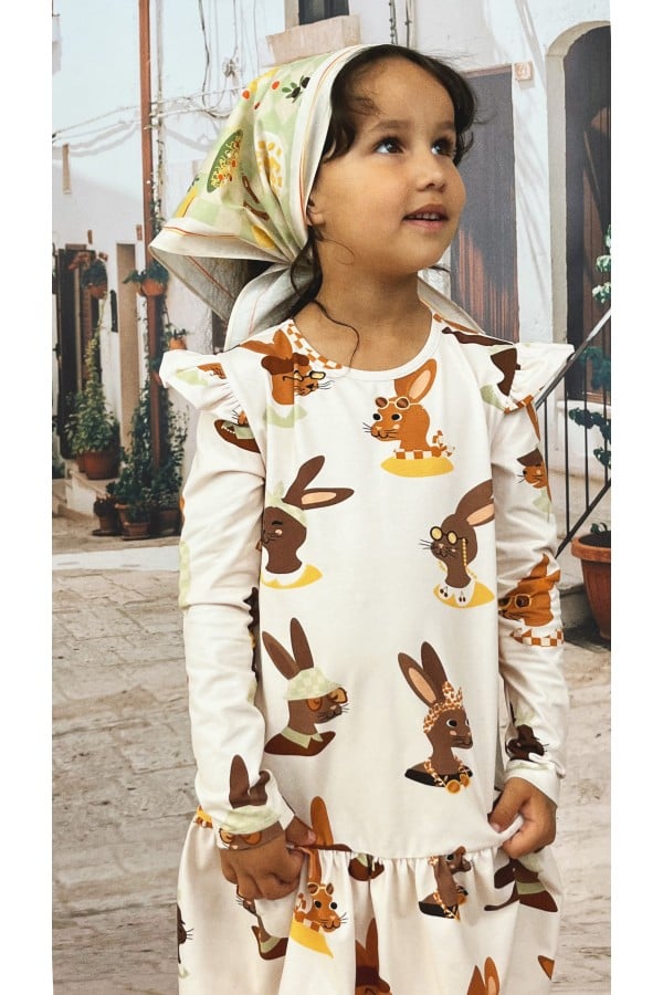 Dress with allover bunny print 0163_S25167