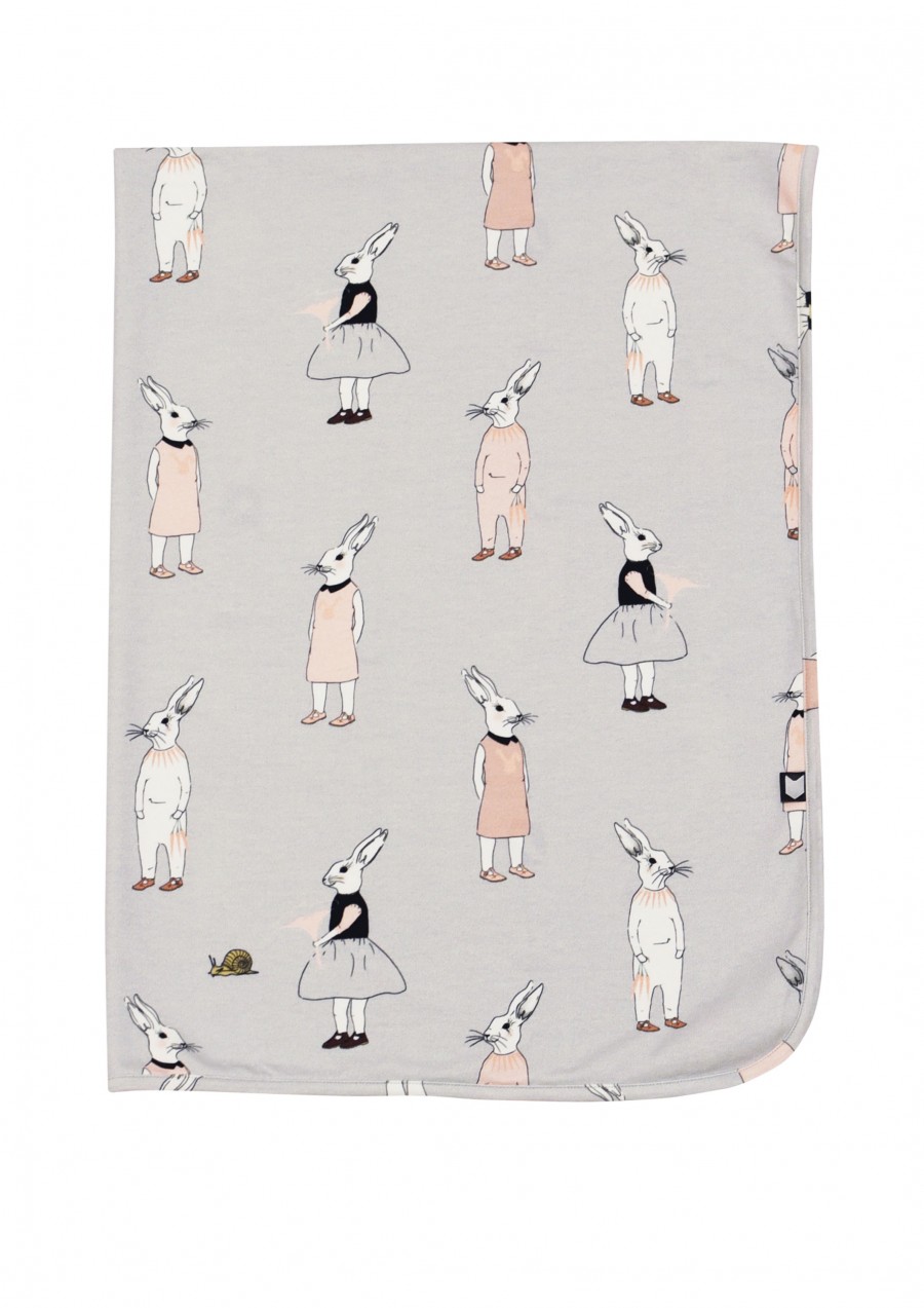 Blanket light grey with bunny print FW19122