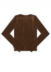 Top brown festive velvet with and subtle thumbhole cuffs, women FW24196