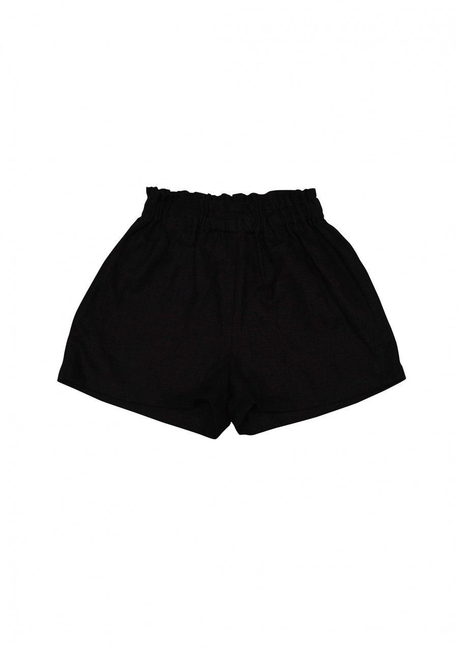 Shorts black linen for girls SS21183L