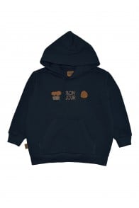 Hoodie with placment print navy blue