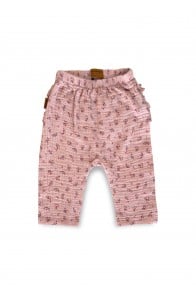 Muslin pants with ruffles on the back pink floral print