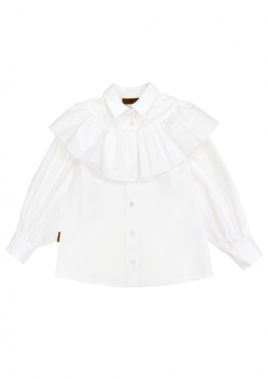 Blouse white with ruffle FW23241L