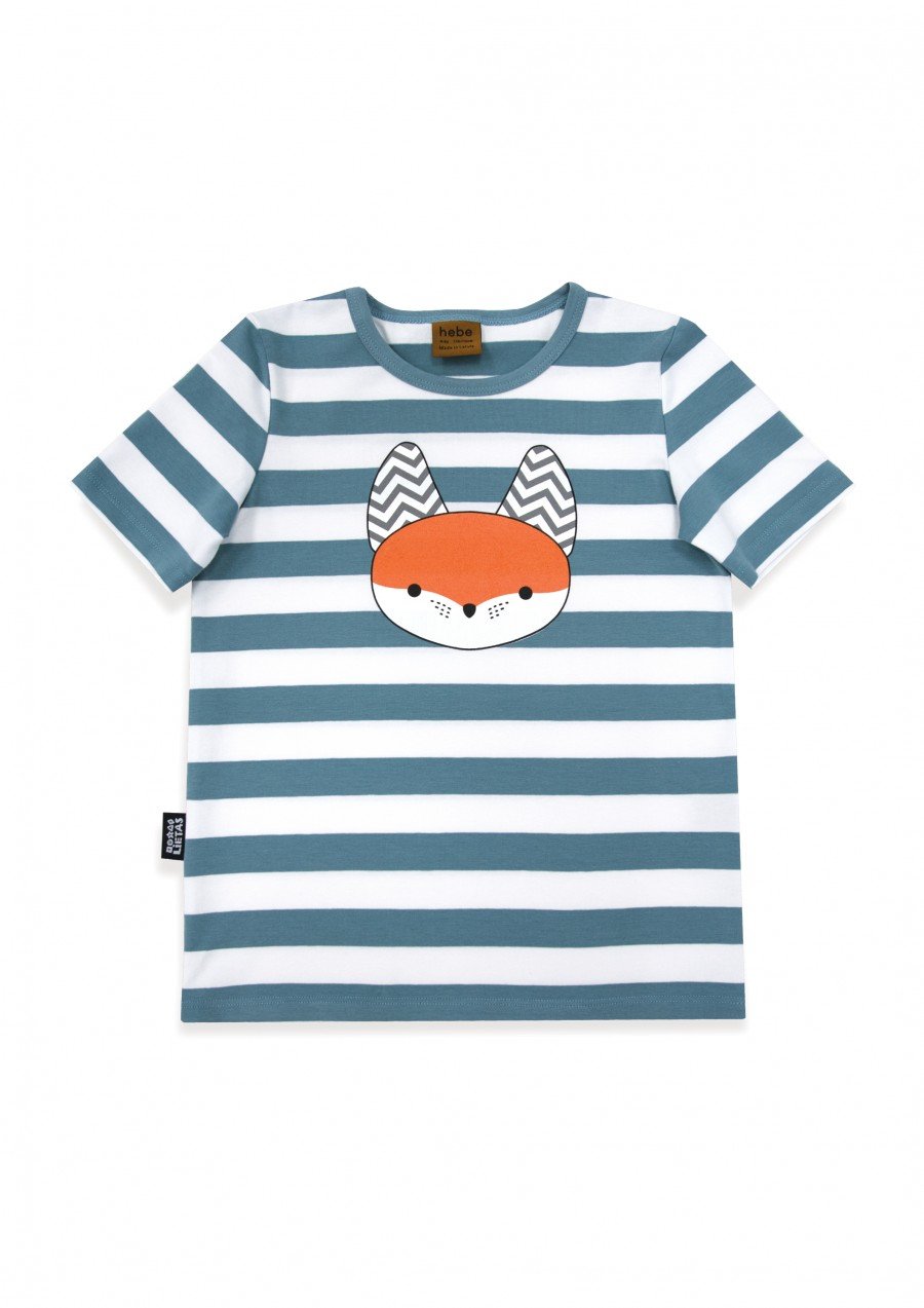 Top with blue stripes and Tuta`s fox print TUTSS2301