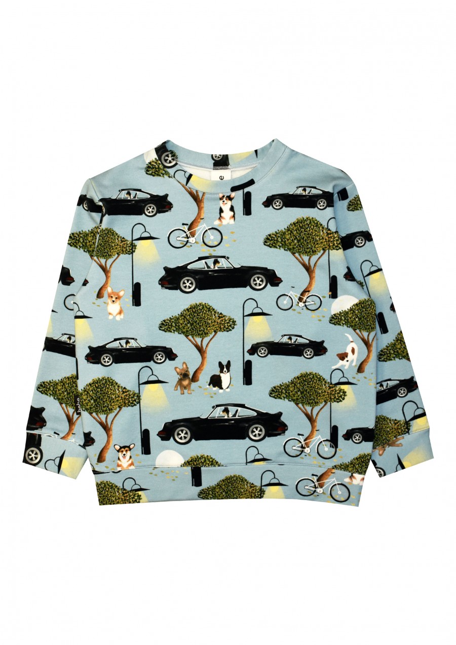 Warm sweater with evening ride print FW21282L
