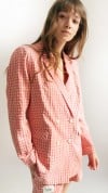 Jacket raspberry pink checkers for female 0030_S25042