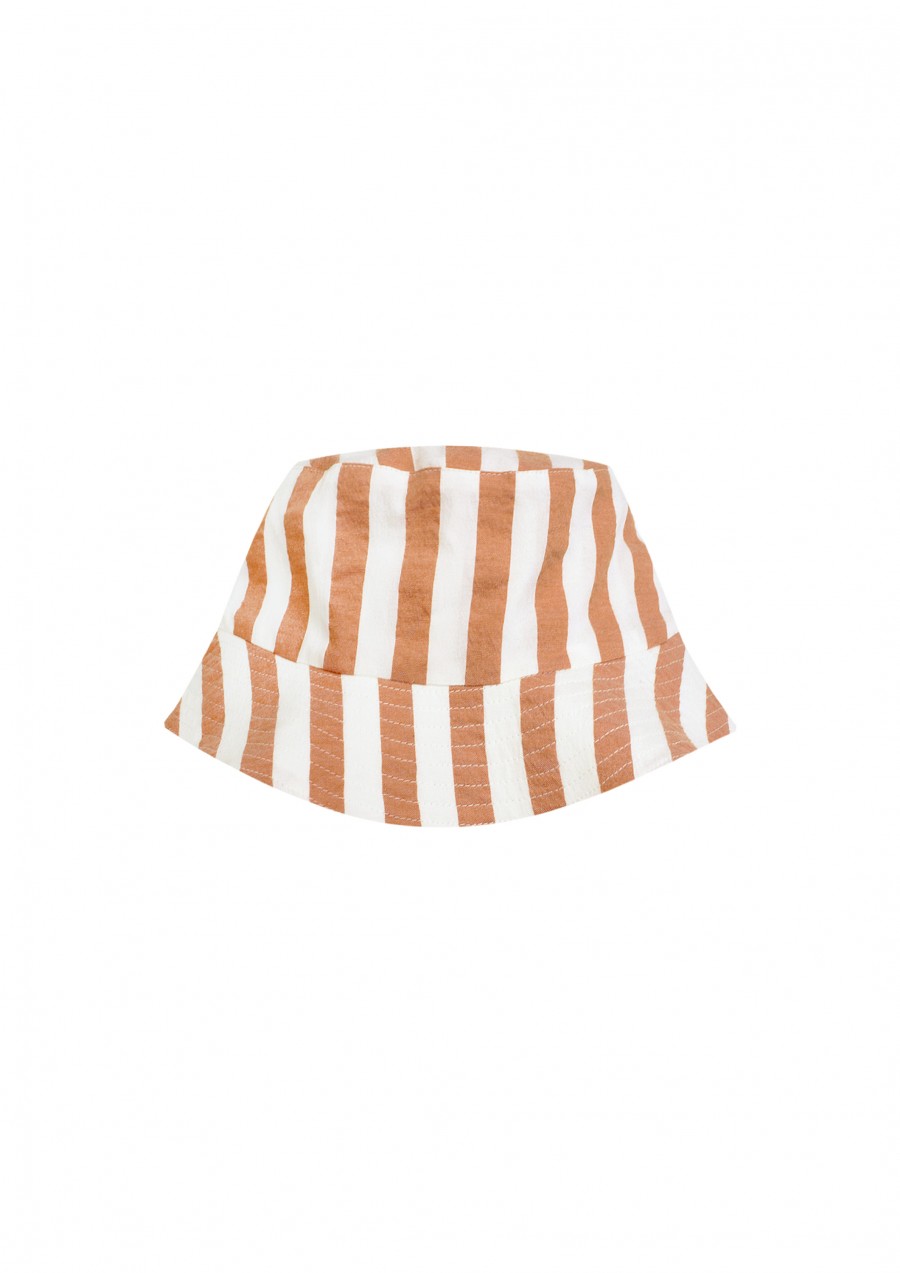 Sun hat with sandy brown stripes for boys SS21232