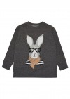 Sweater dark gray  with Easter bunny E21048