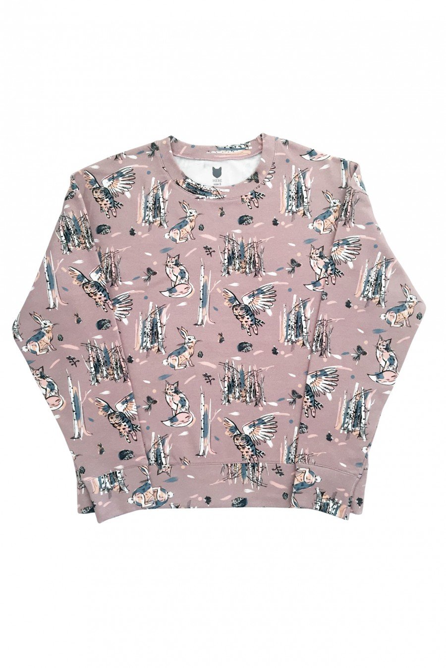 Sweater smoky pink with animals MJA0001