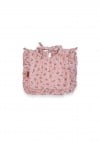 Bib baby with a ruffle pink floral print muslin 0004_F25129