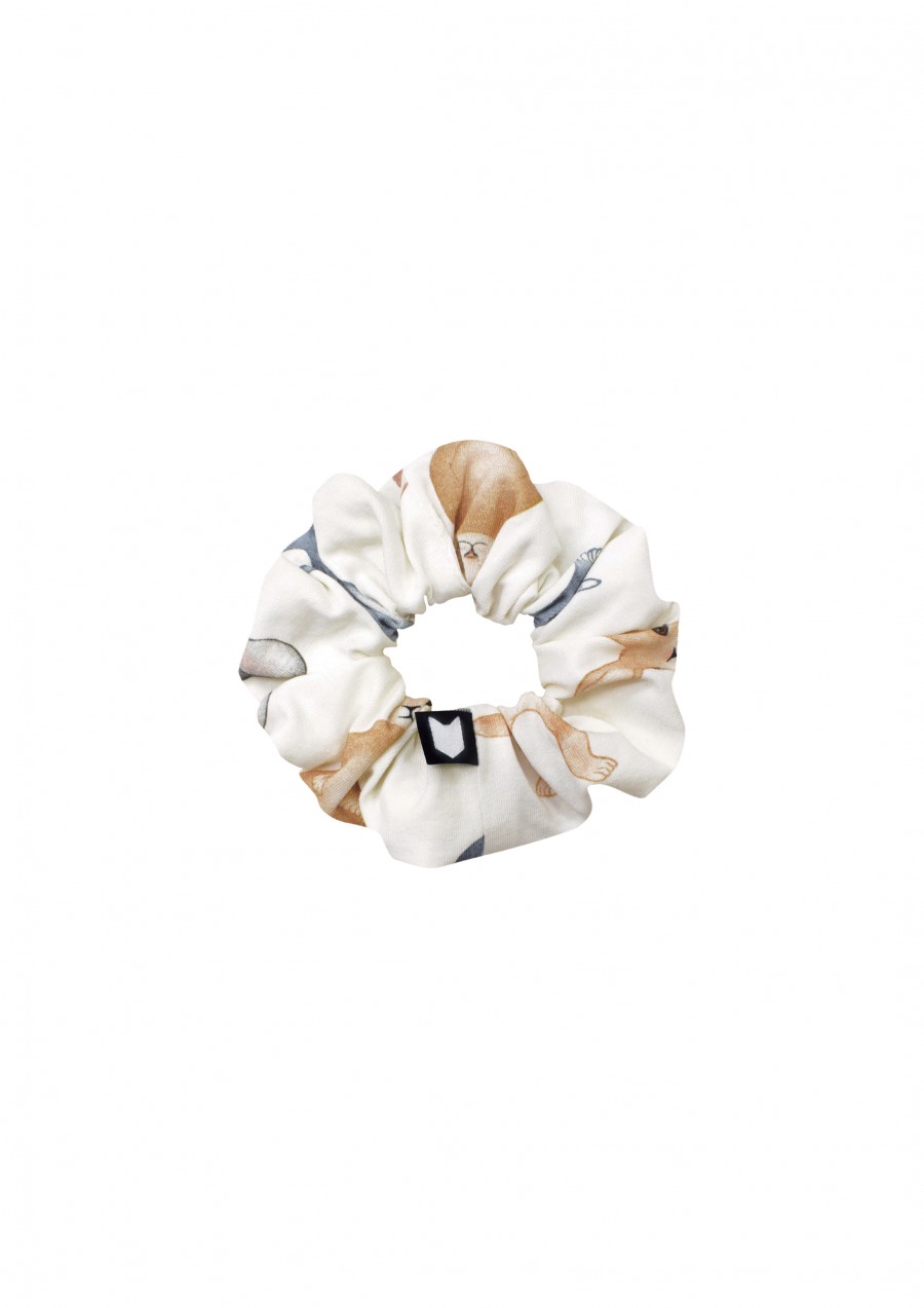 Scrunchie with white animal print FW20152
