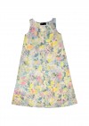 Dress light gray with pastel accents and buttons in front SS21005