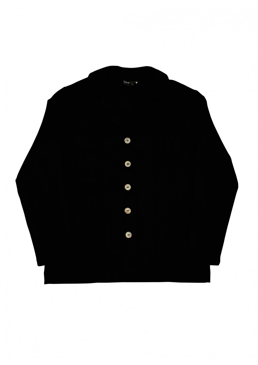 Blouse black linen for female SS20114