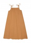 Dress light brown muslin with straps for female SS21174