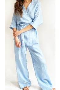 Pants blue linen