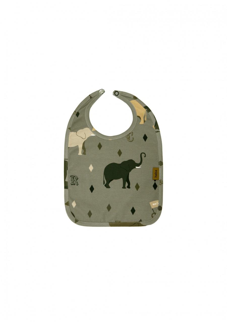 Baby bib with elephant print FW23183