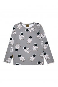 Top with allover astronout print