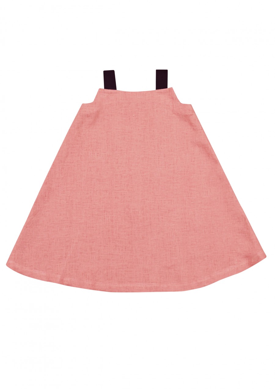Dress sleevless pink linen SS19078