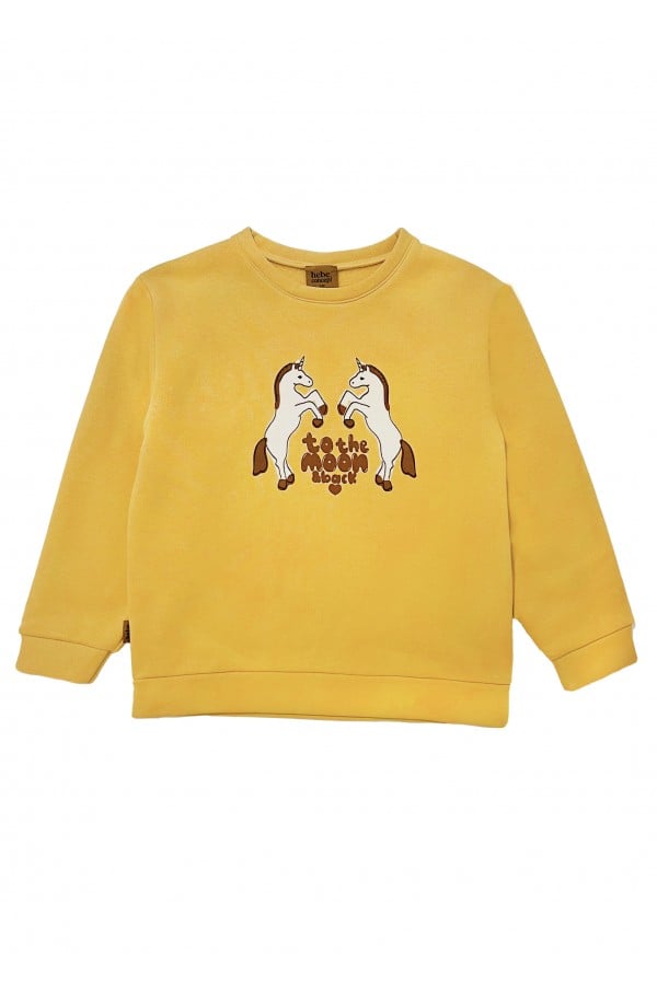 Sweatshirt yellow with unicorns FW24254