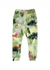 Warm pants with green palm print SS21050L