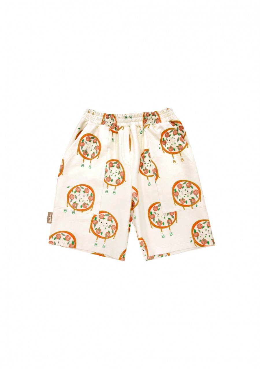 Warm shorts with pizza print SS23068