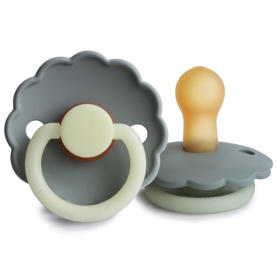 FRIGG Daisy Night Pacifier - Latex - French Gray Night - Size 2 76022450