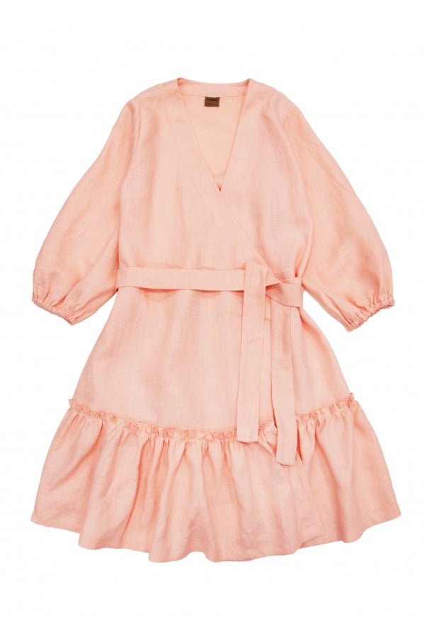 Dress pink linen SS24363