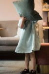 My little daughter linen summer dress, light blue SS180181