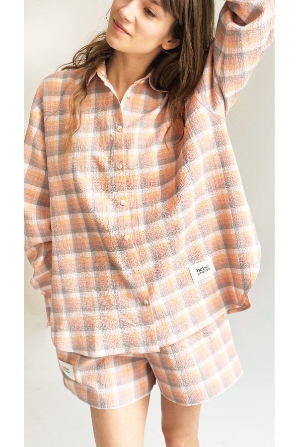 Shorts pink and peach checkered 0103_S25369