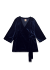 Dark navy velvet blouse 0402_LM052