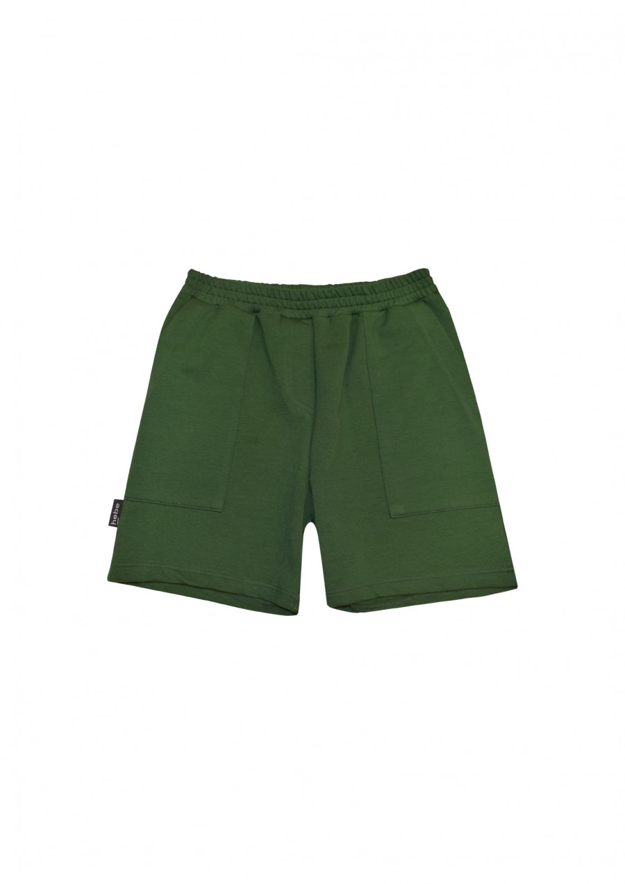 Warm shorts dark green for boys SS21055L