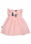 Dress pink linen with Tuta`s fox print TUT2208