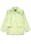 Jacket lime green checkers for female 0030_S25364