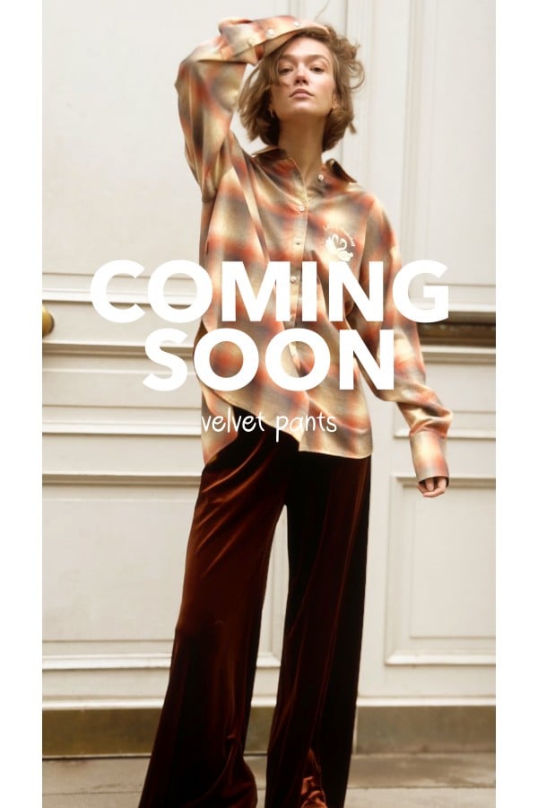 Amber brown velvet pants, long 0393_LM016