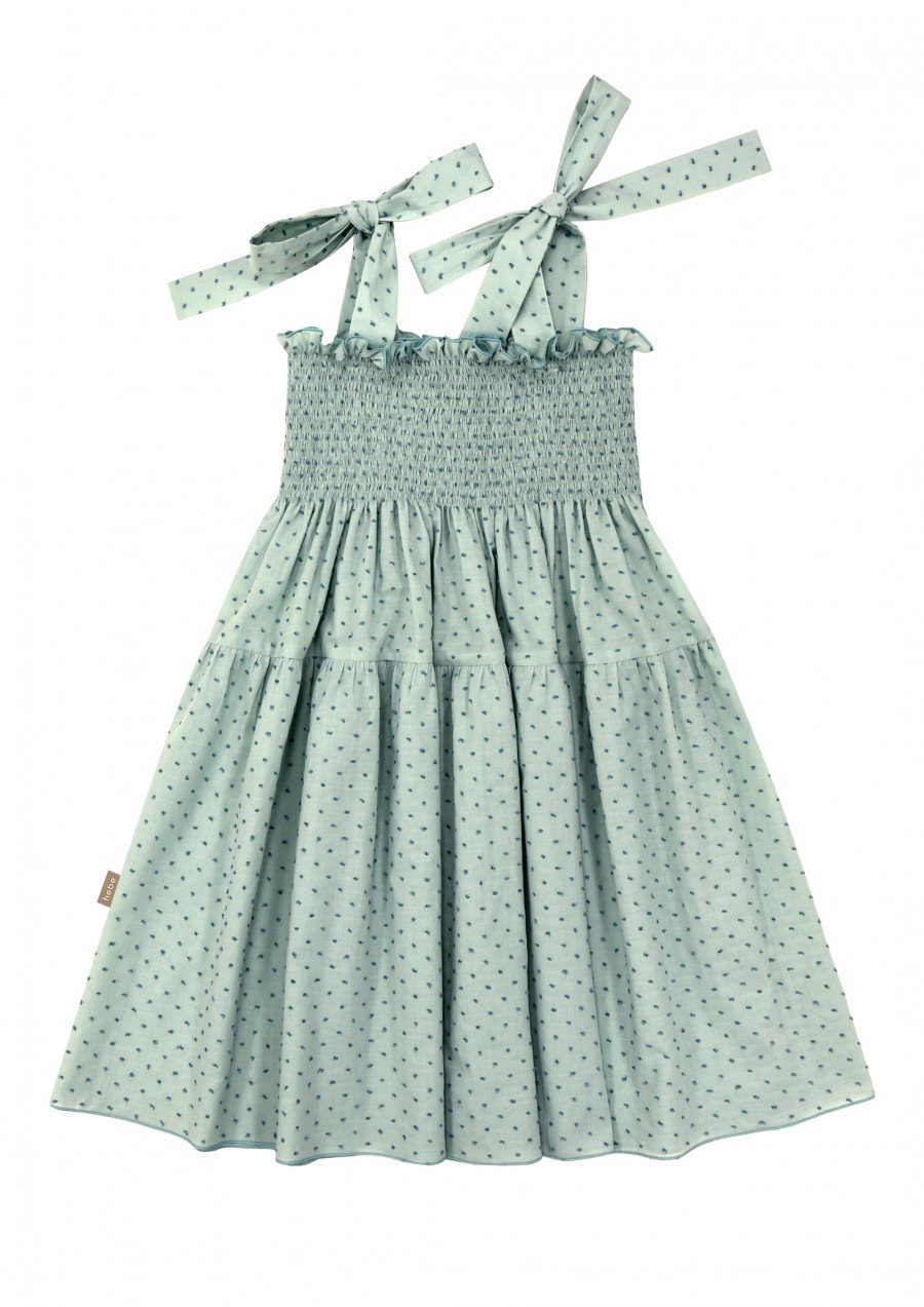 Dress mint plumetis with straps SS23300