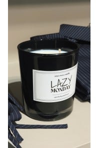 Lazy Monday soy wax candle in black glass