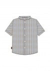 Shirt with blue and taupe stripes 0081_S25272