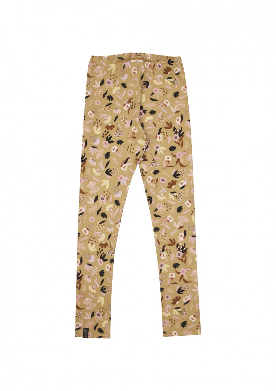 Leggins with floral mustard print FW21402