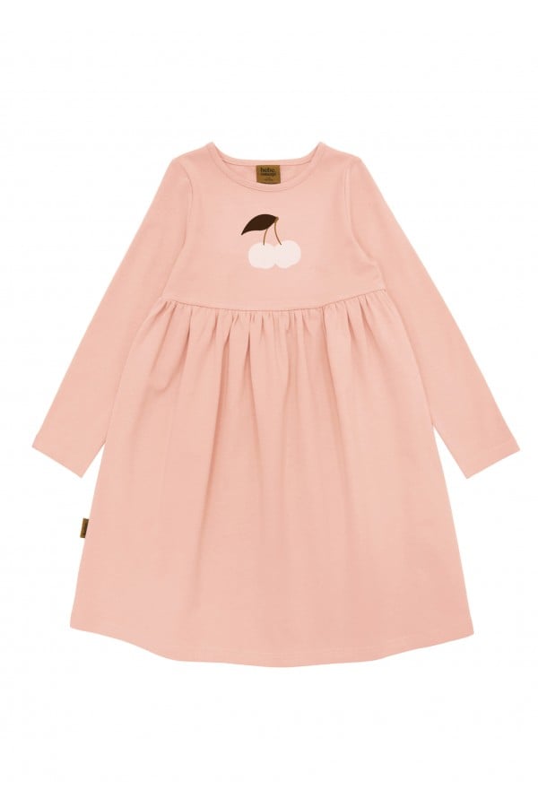 Kids dress pink with cherry print AY24022