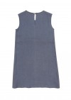 Blue linen dress with ruffles SS180126