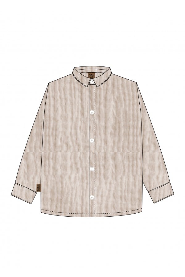 Shirt with long sleeve and buttons muslin crème 0025_F25047