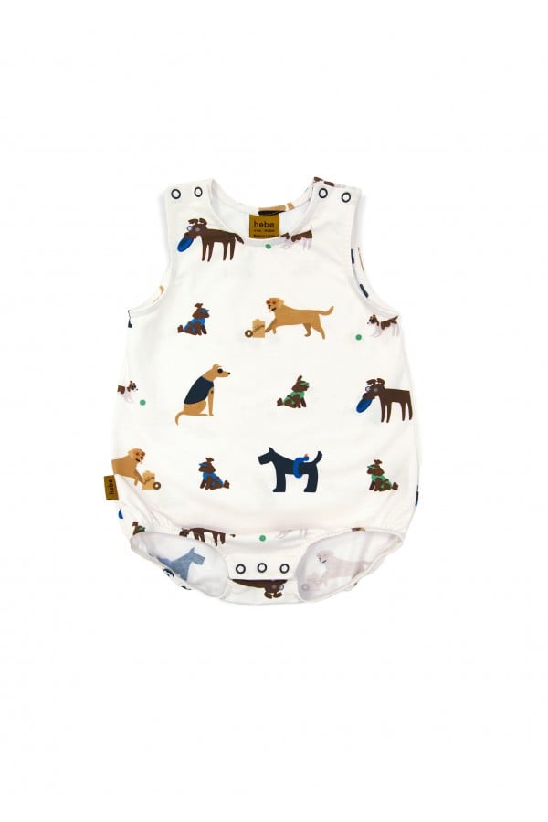 Romper off-white with dog print SS24221