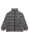 Jacket quilted with grey checks and embroidery FW23216L