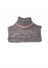 Merino wool pink/grey snood AKS2007