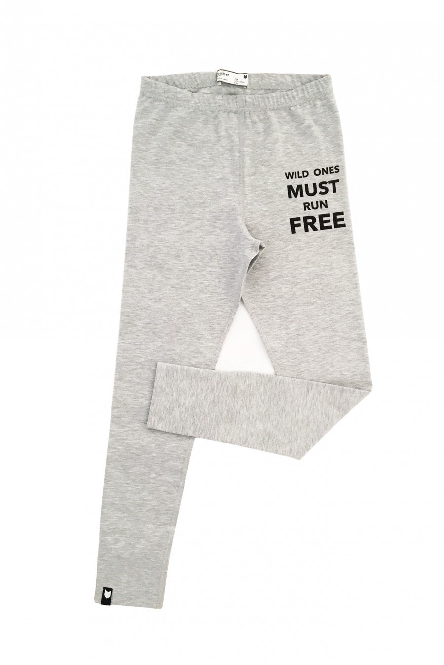 Light grey leggings with quote ZLE1001