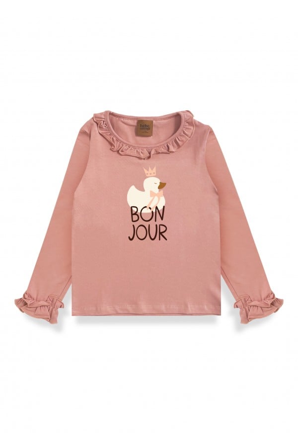Top with Duck Queen  placment print pink 0330_F25119