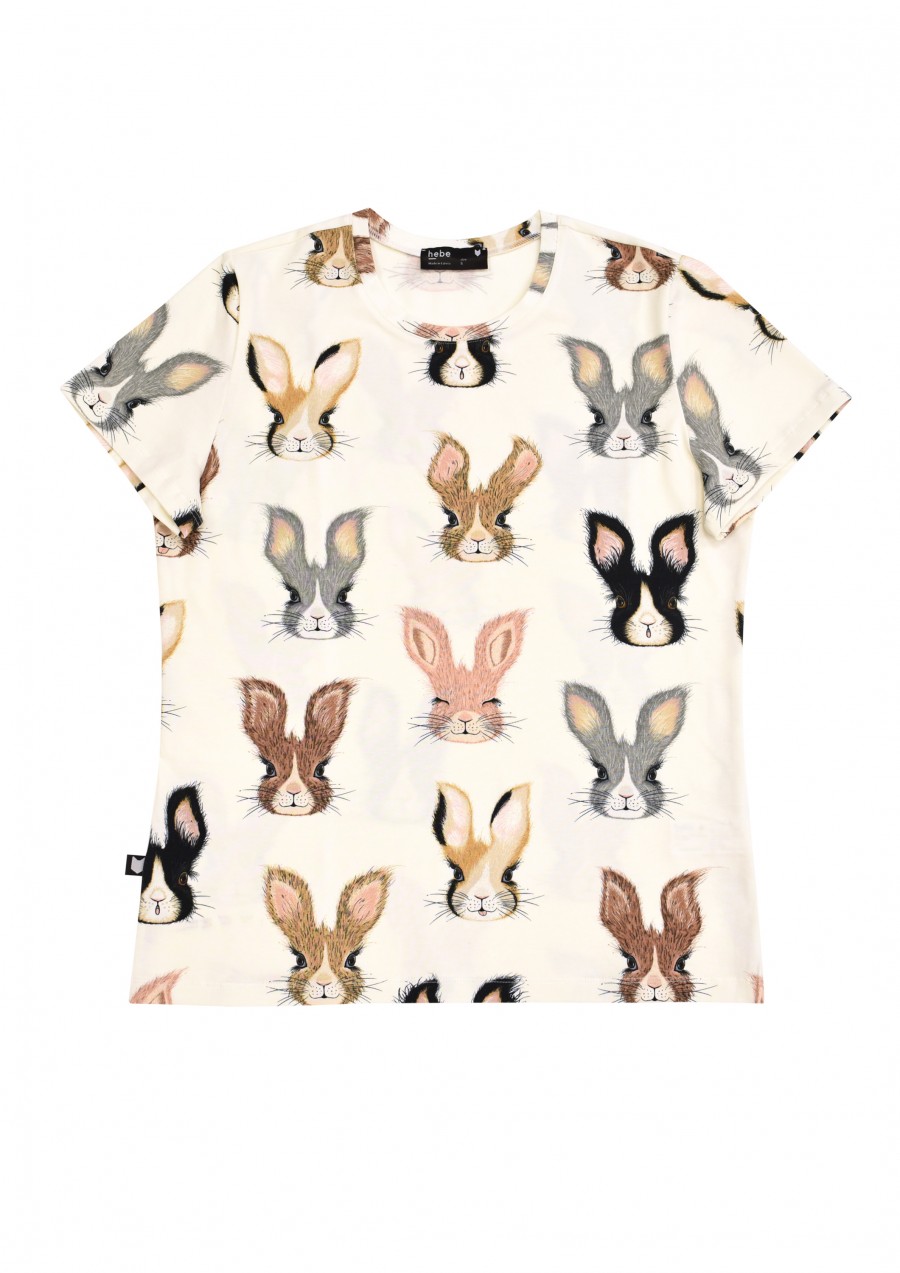 Top with Easter bunny print for female E20008
