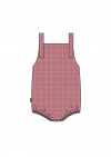 Romper pink checkered with embroidrey bonjour FW21072