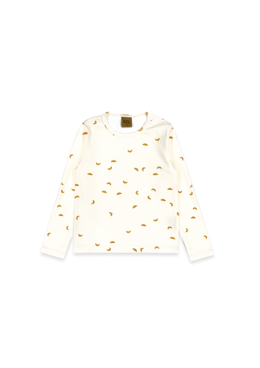 Rib top with all-over croissant print 0184_F25227